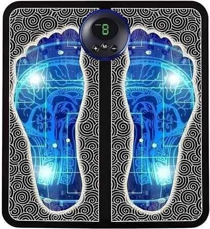 EMS Foot Massager Feet Massage Machine with Electronic Muscle Stimulator (USB Rechargeable, Black)